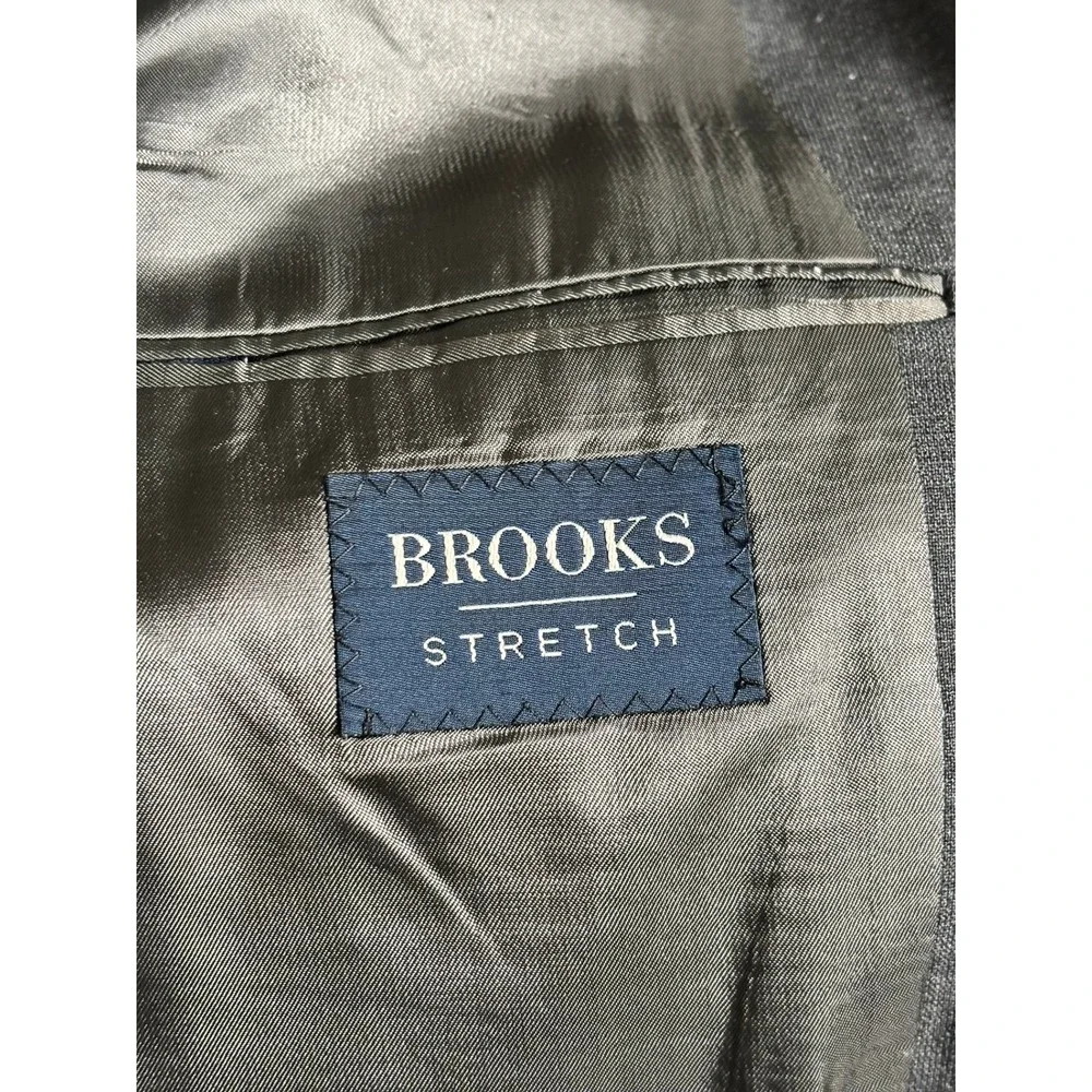 Brooks Brothers Blazer Mens 42R Gray BrooksStretch Worsted Wool Suit Coat
